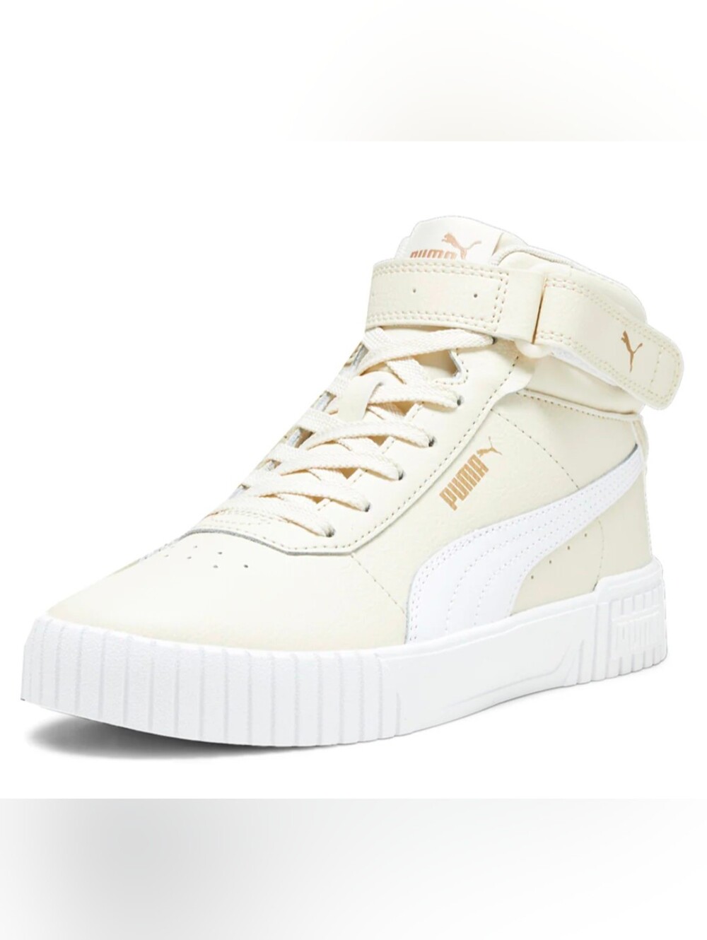 Puma Cream Carina 2.0 High-Top Sneakers
